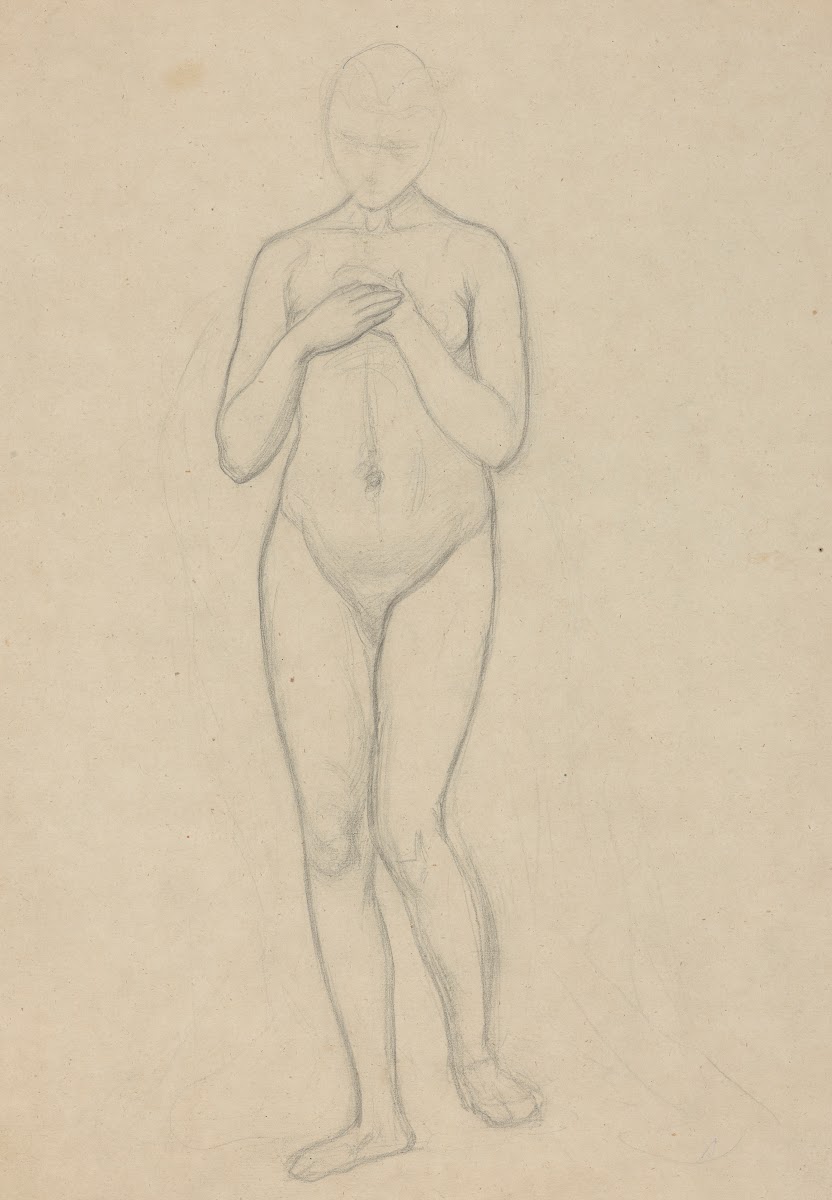 Nude study for the figure of Mary in the painting The Immaculate Conception of t
