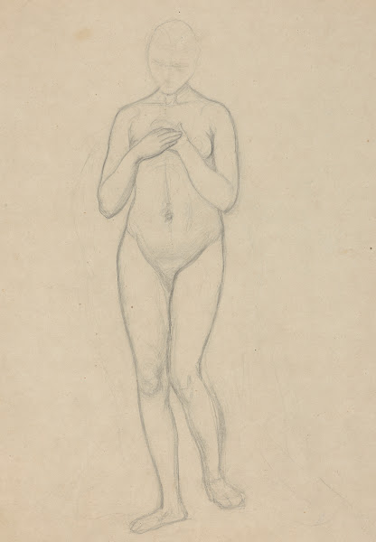 Nude study for the figure of Mary in the painting The Immaculate Conception of t