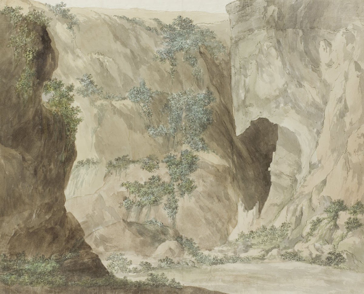 Buitenwand van de grot Oreille de Denys 1778