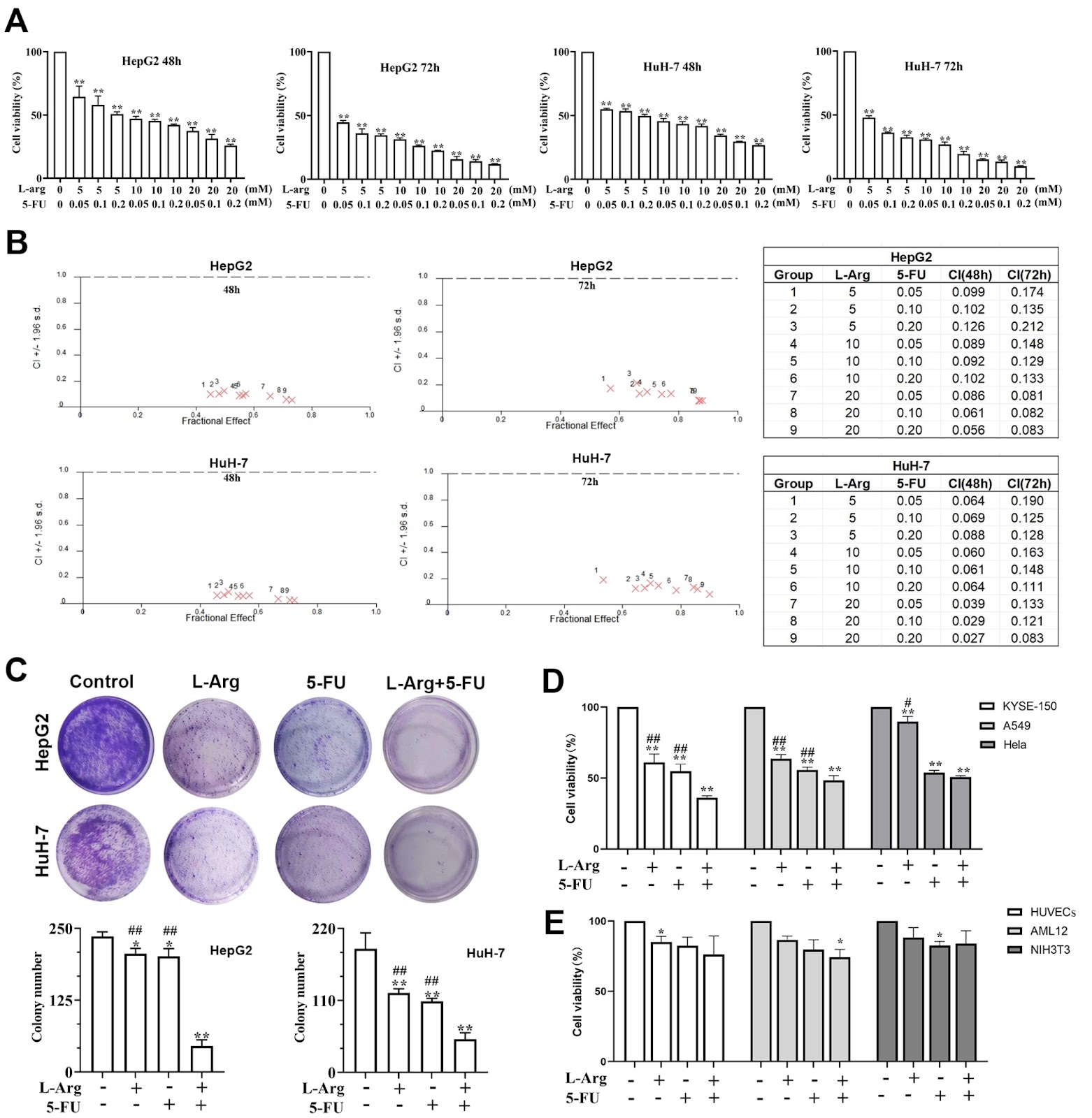L-arginine synergistic with 5-fluorouracil intervenes in DNA damage repair via the DNA-PKcs/ATM/ATR pathway in hepatocellular carcinoma cells