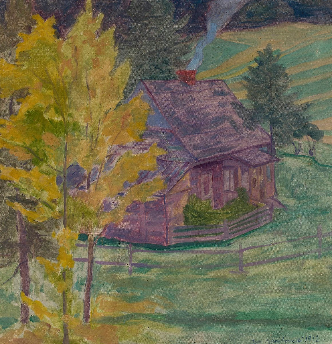 Landscape with a house among trees 1912