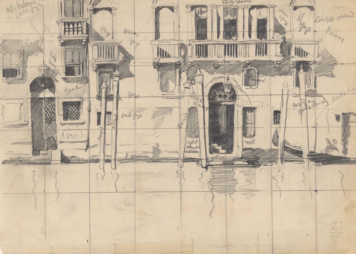 Huizen aan het water te Venetië 1870 1923