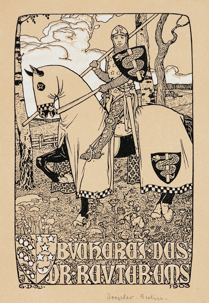 Bookplate Bücherei des Dr Reuter Ems 1903