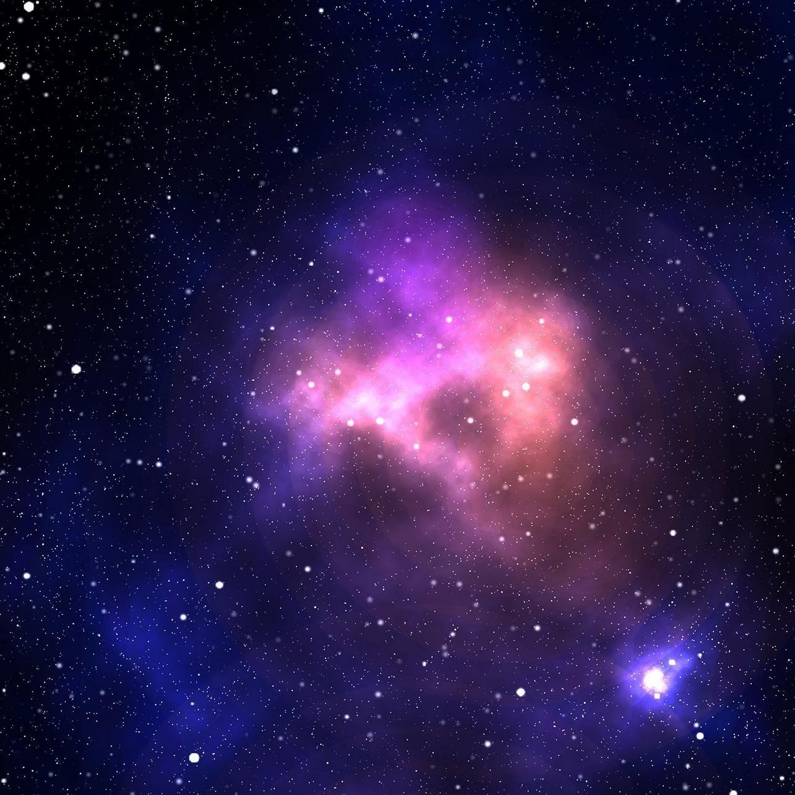Download Vibrant Purple Deep Space Nebula Full HD iPhone