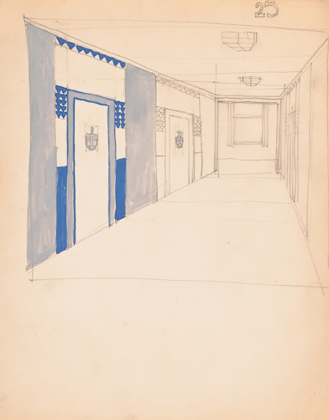 Interior design sketches for Alamac Hotel 71st and Broadway New York NY Incomple