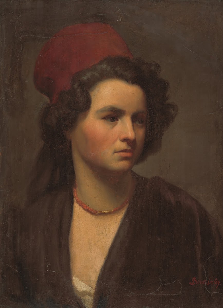 Portrait of a girl in a red scarf 1860 1865