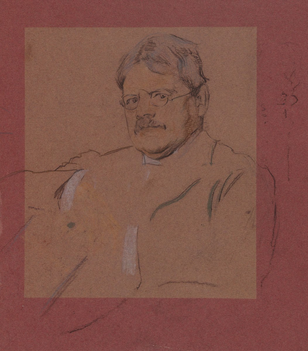 Portrait sketch of Edwin AustinAbbey