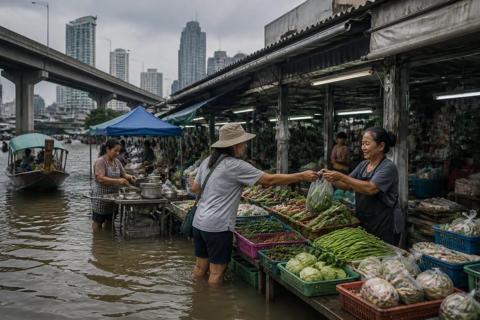 Editorial image for Bangkok Market Vendors Resume Operations Amid Ongoing Floods