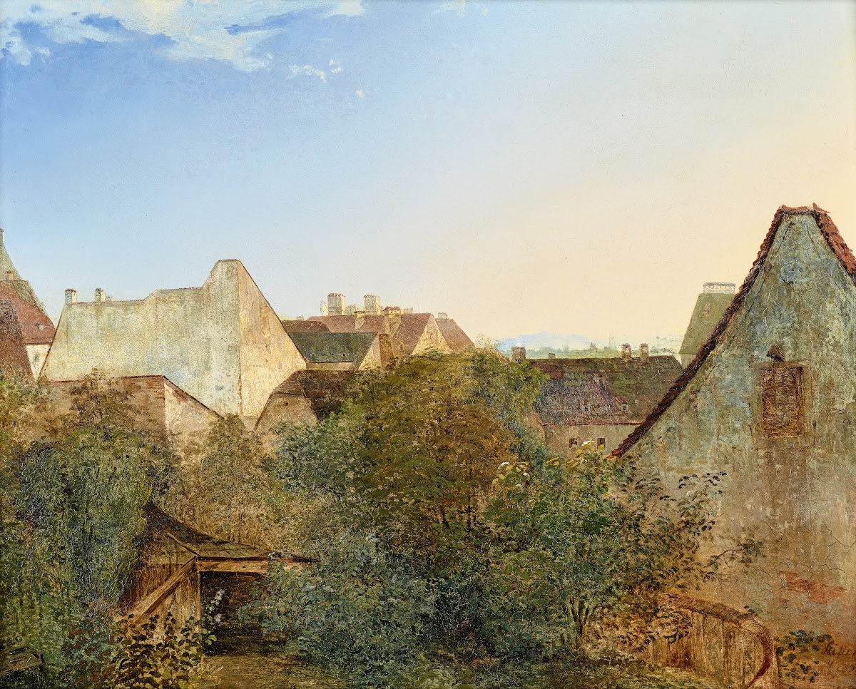 Blick über Wiener Vorstadthäuser Beatrixgasse 1839