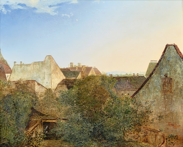 Blick über Wiener Vorstadthäuser Beatrixgasse 1839