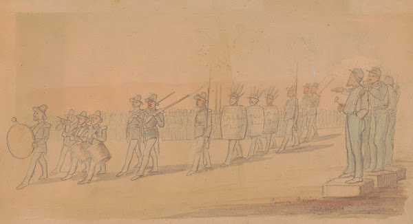 Chicken thieves being disciplined by General Alexander McDowell McCook Camp Nevi