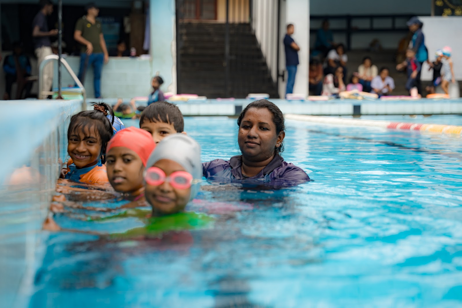 Swimmer racing