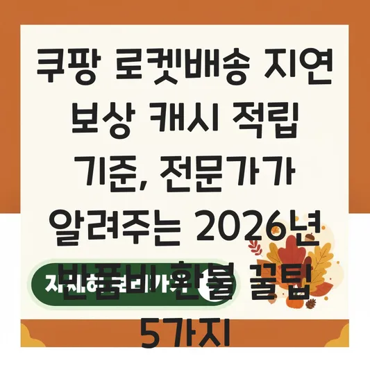 쿠팡 로켓배송 지연 보상 캐시 적립 기준 및 고객센터 반품비 환불 규정 확인 대표 이미지