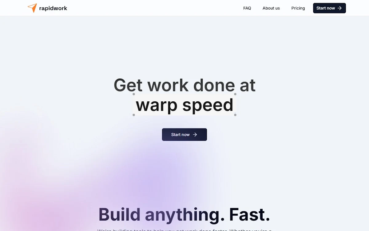 Captura de rapidwork.ai