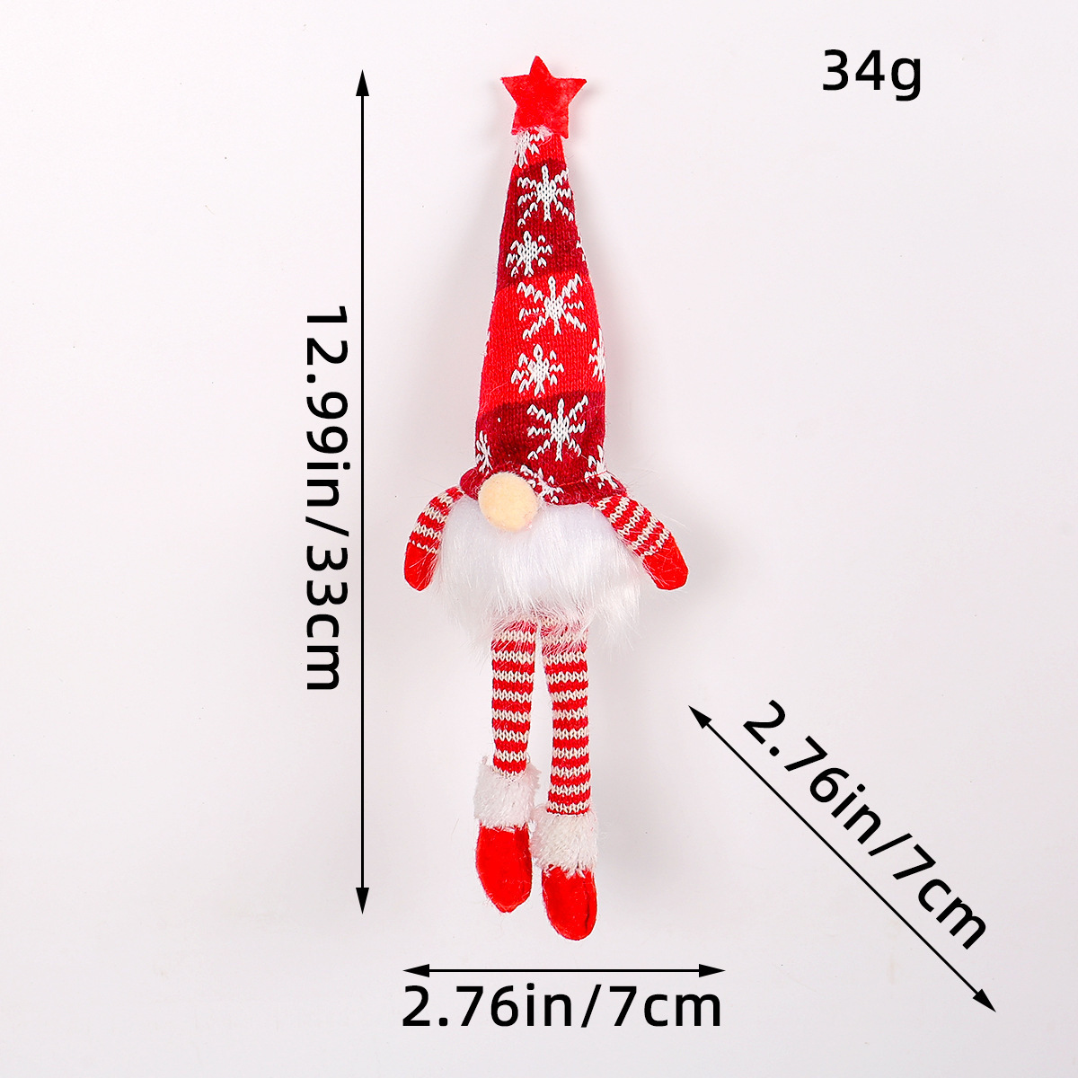 Glowing Christmas Gnome Figure with Sequins