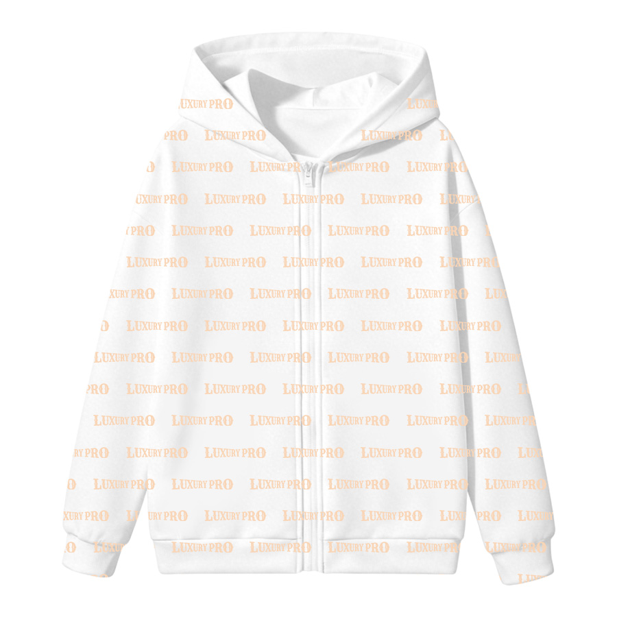 AOP All Over Print Full Zip Hoodie (Double Hood, No Pockets)