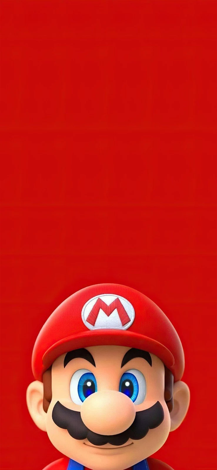 Super Mario On Red Background - 3D Game Art iPhone Wallpaper (945x2048)
