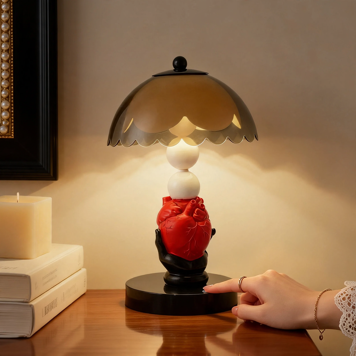 Heart table lamp, modern art form