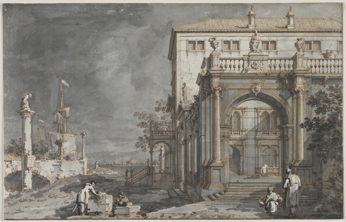 Capriccio A Palace with a Courtyard by the Lagoon c 175055