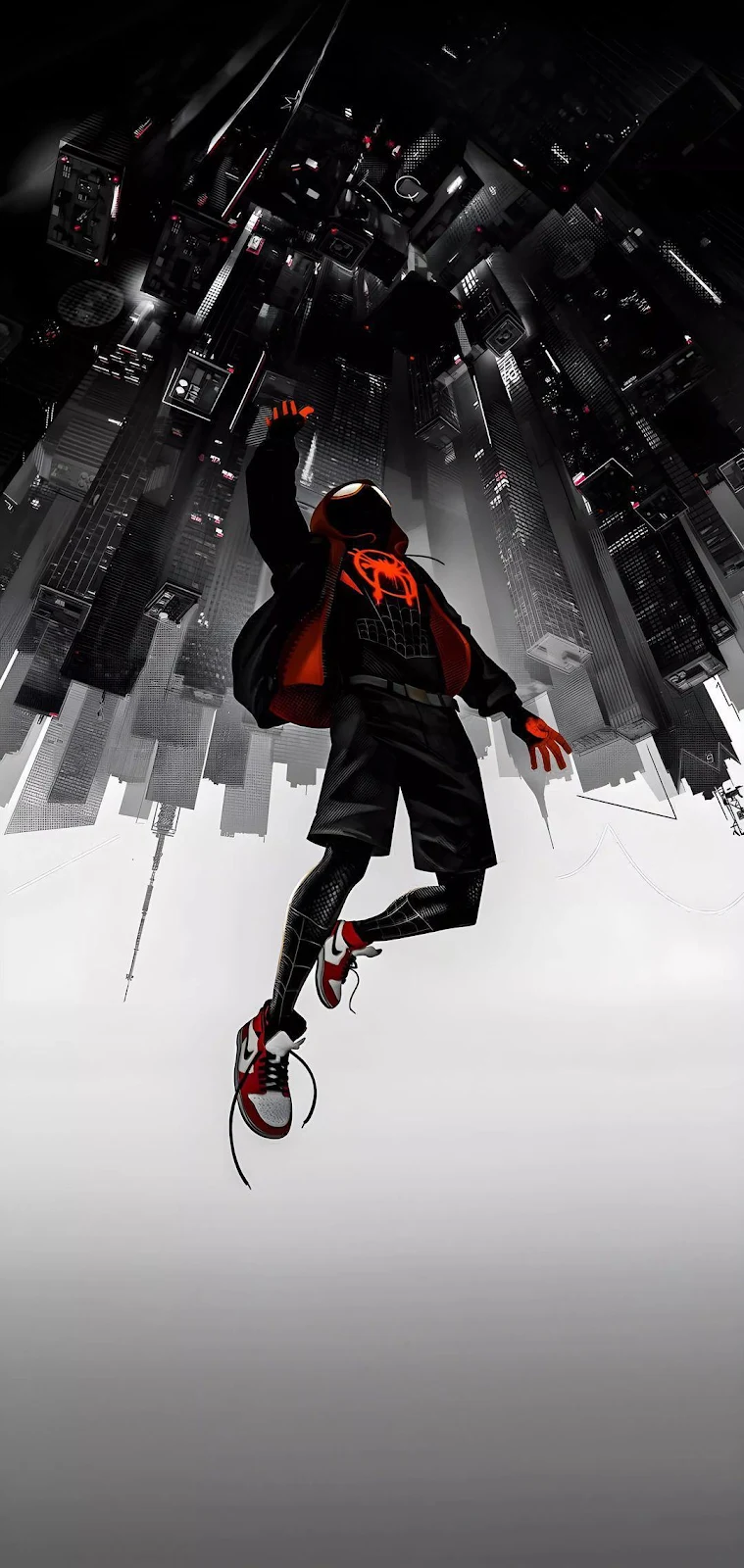 Miles Morales Leap of Faith - Digital Illustration Full HD iPhone Wallpaper (1080x2278)