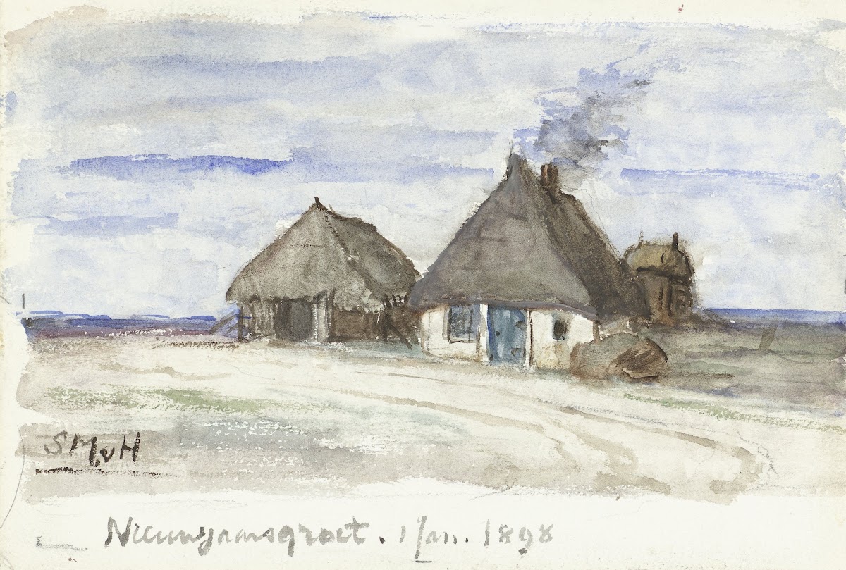 Nieuwjaarsgroet met boerderij 1897   1898