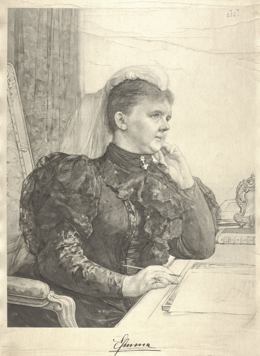 Portret van Emma koningin regentes der Nederlanden 1893