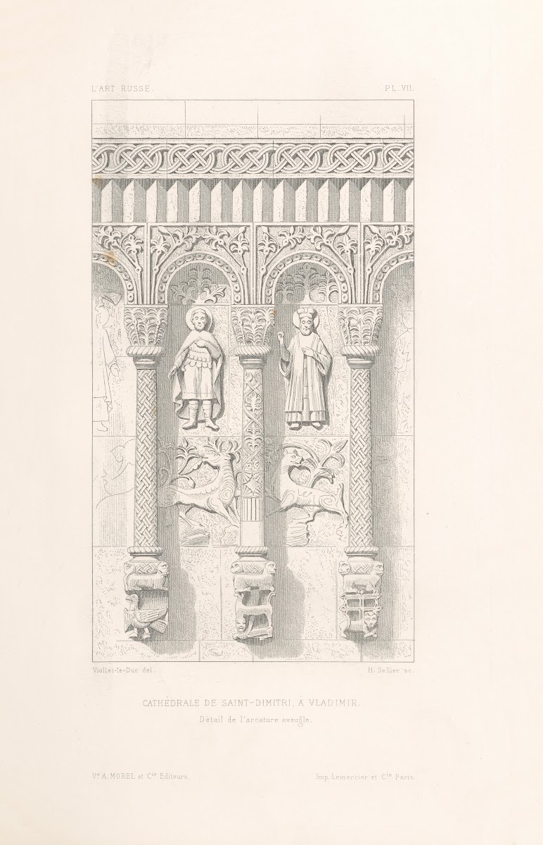 Cathédrale de Saint Dimitri à Vladimir  Détail de larcature aveugle 1877