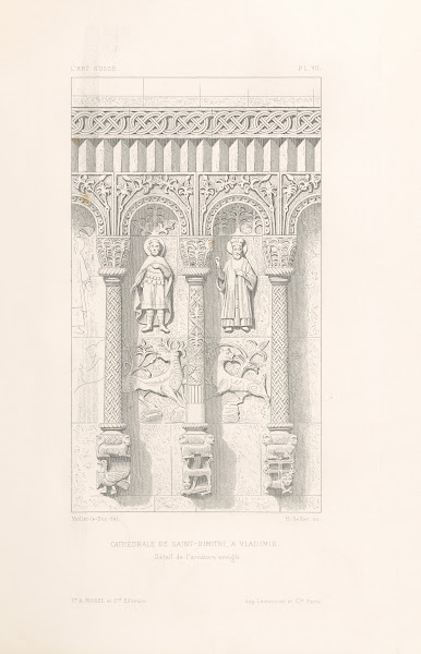 Cathédrale de Saint Dimitri à Vladimir  Détail de larcature aveugle 1877