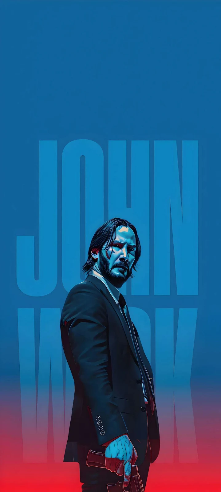 John Wick Minimalist Illustration - Vector Illustration Full HD iPhone Wallpaper (1080x2402)
