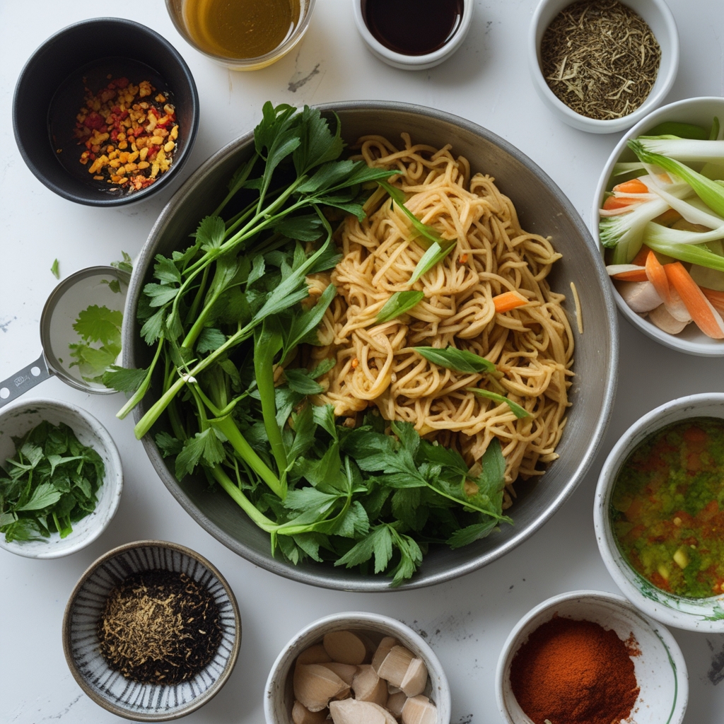 Ingredients for Pad Kee Mao (Thai Drunken Noodles) – Easy Homemade Spicy Noodle Stir Fry
