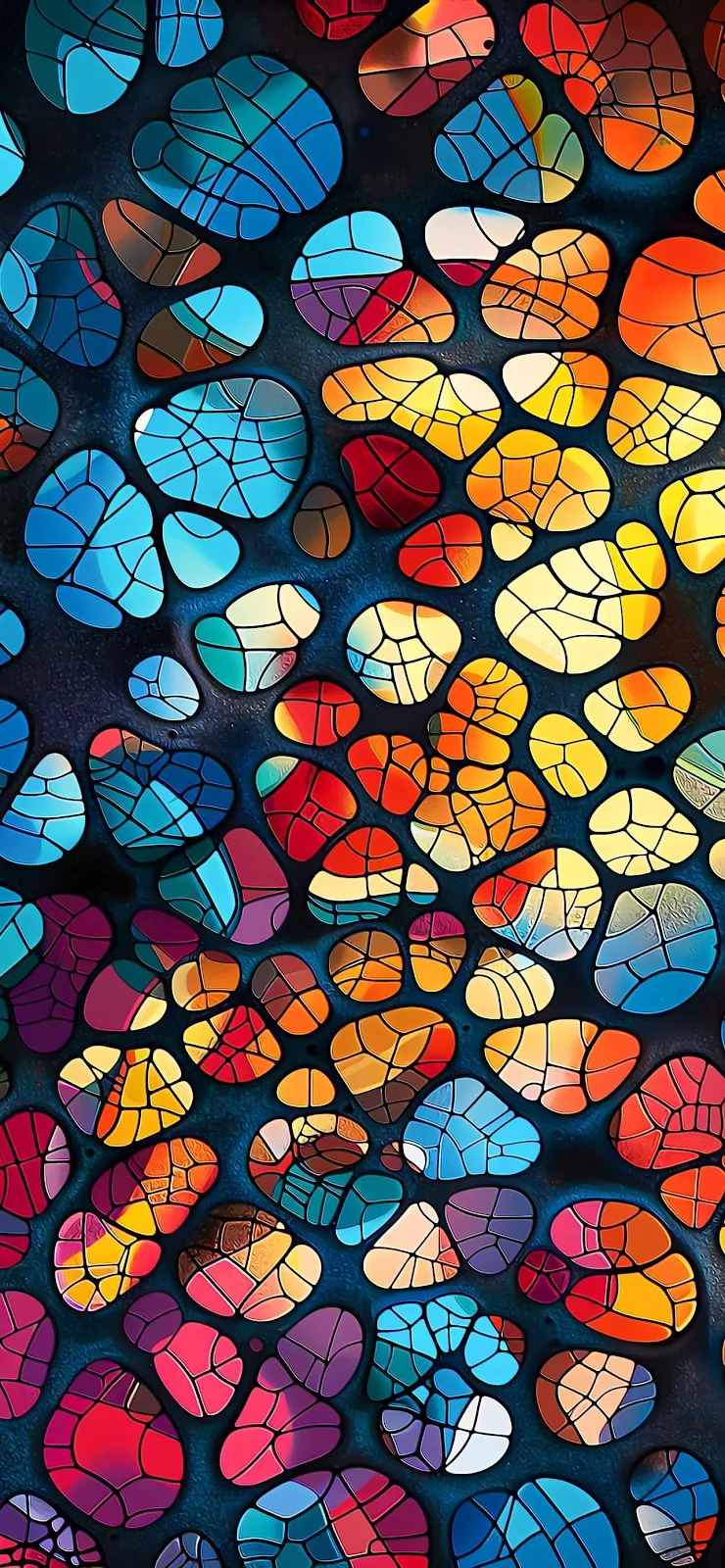 Colorful Abstract Mosaic Stone Pattern - Abstract Digital Art Full HD iPhone Wallpaper (1284x2778)