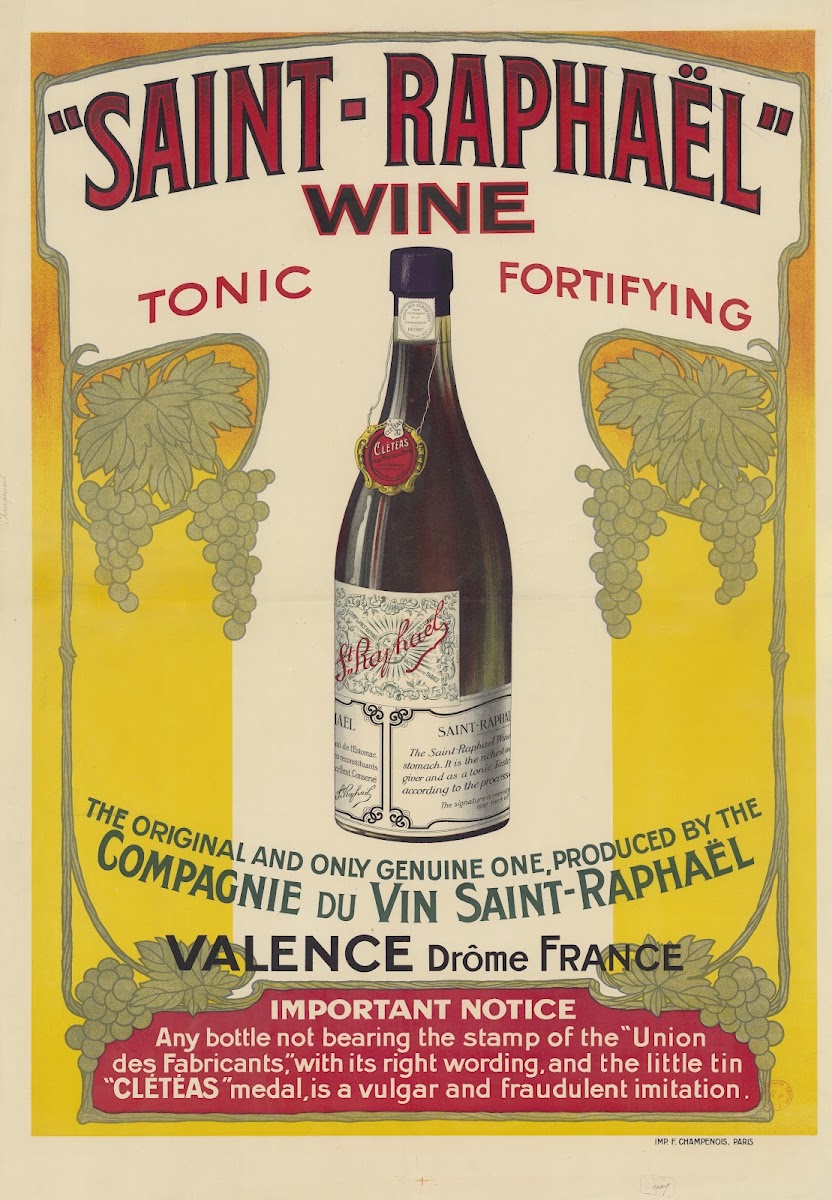 Vino Saint  Raphaël tonico reconstituyente Valence Drôme 1913