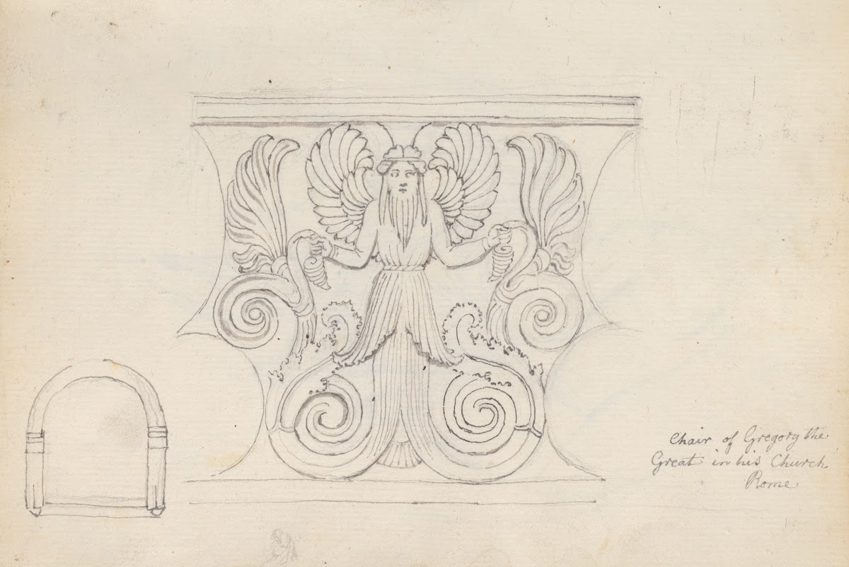 Two Studies the Throne of Gregory the Great Church of San Gregorio Magno Rome 17