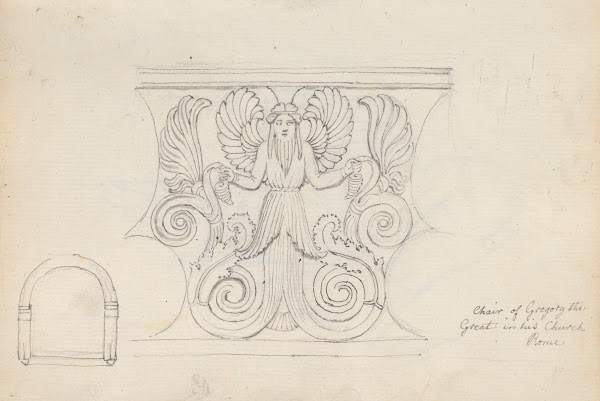 Two Studies the Throne of Gregory the Great Church of San Gregorio Magno Rome 17