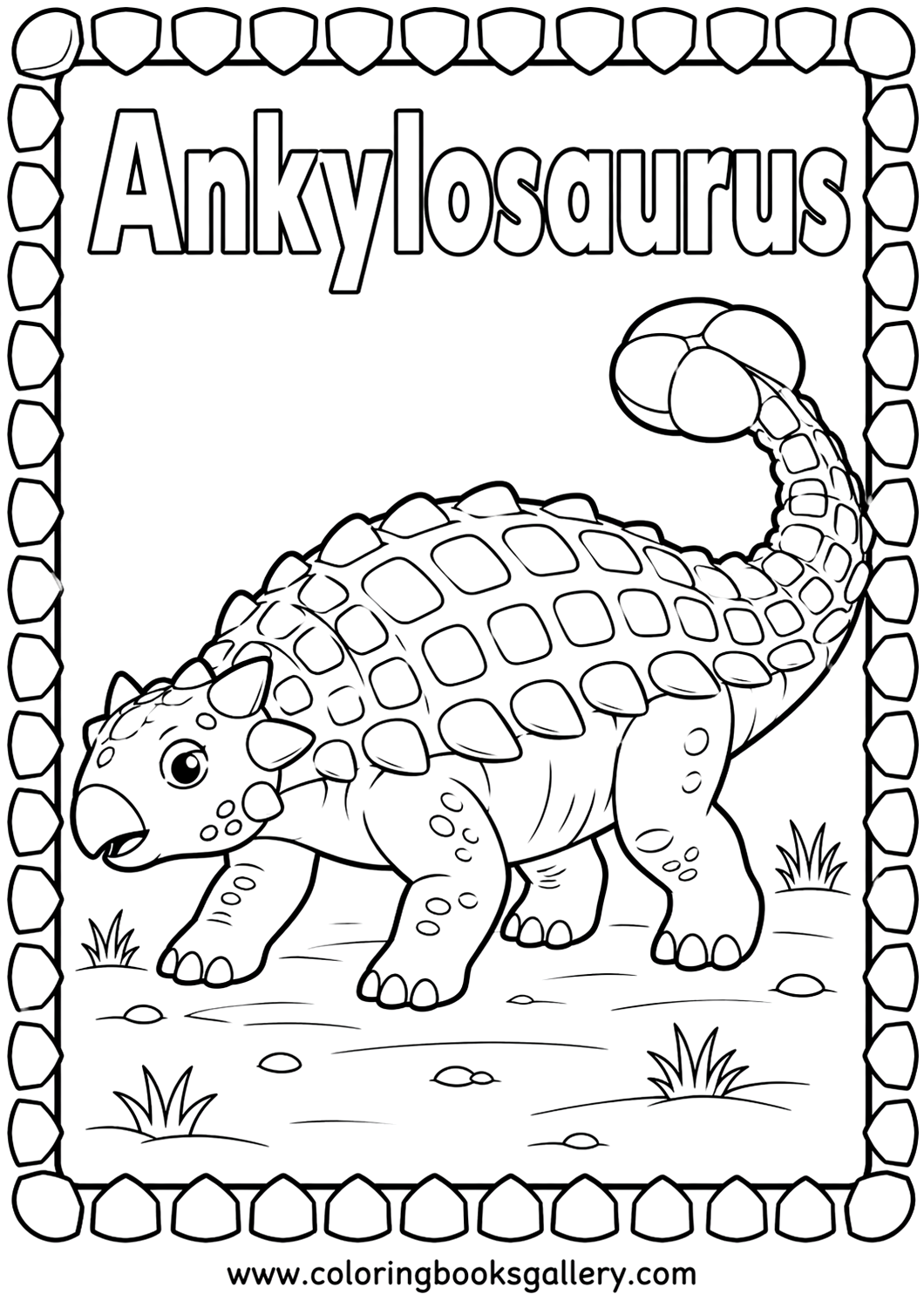 Armored Ankylosaurus Coloring Page – Free Printable Coloring Sheet for Kids and Adults – free coloring page for kids