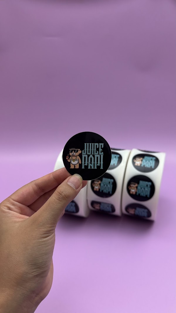 Labels on Rolls printed by Sticky Sitch Melbourne
