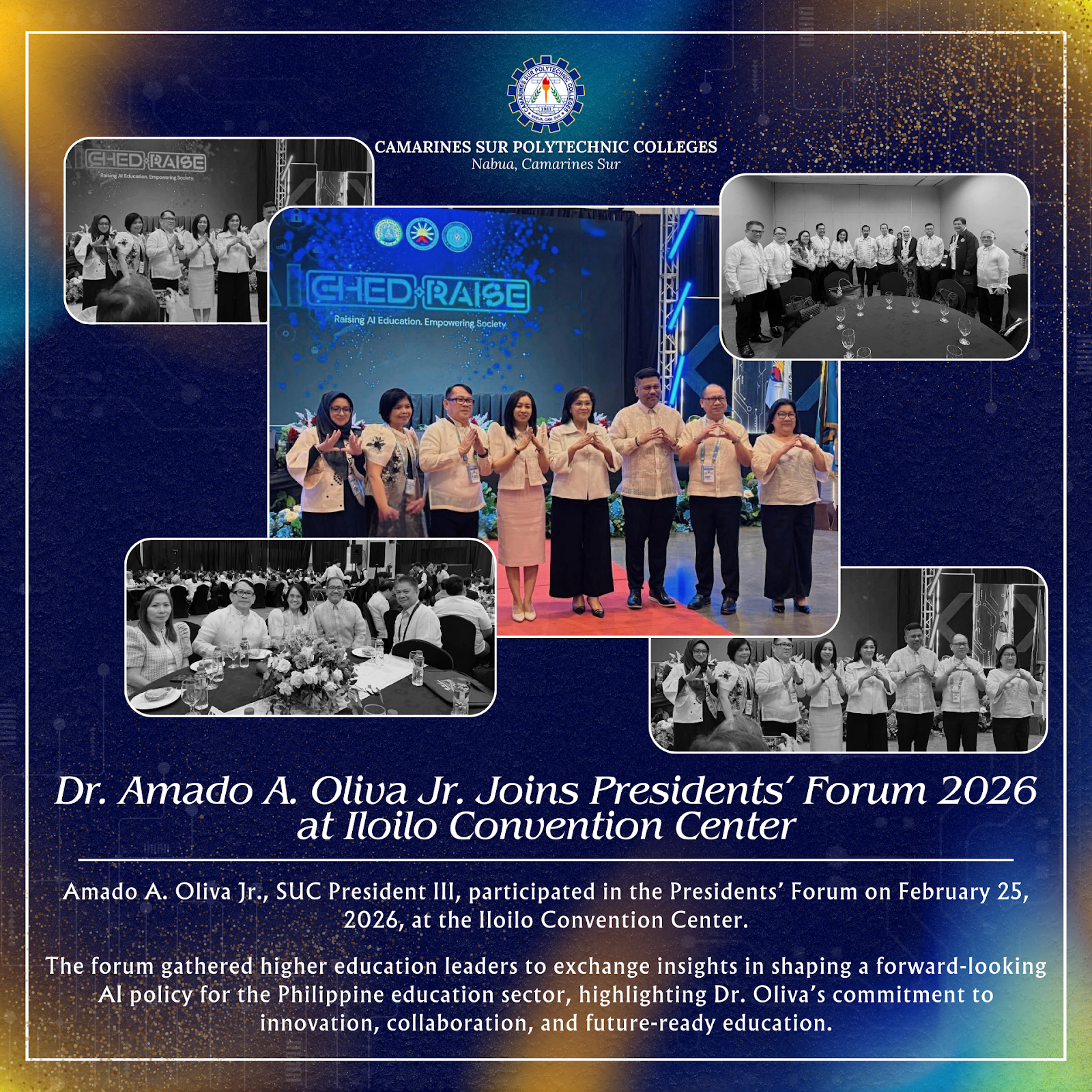 𝐃𝐫. 𝐀𝐦𝐚𝐝𝐨 𝐀. 𝐎𝐥𝐢𝐯𝐚 𝐉𝐫. 𝐉𝐨𝐢𝐧𝐬 𝐏𝐫𝐞𝐬𝐢𝐝𝐞𝐧𝐭𝐬’ 𝐅𝐨𝐫𝐮𝐦 𝟐𝟎𝟐𝟔 𝐚𝐭 𝐈𝐥𝐨𝐢𝐥𝐨 𝐂𝐨𝐧𝐯𝐞𝐧𝐭𝐢𝐨𝐧 𝐂𝐞𝐧𝐭𝐞𝐫