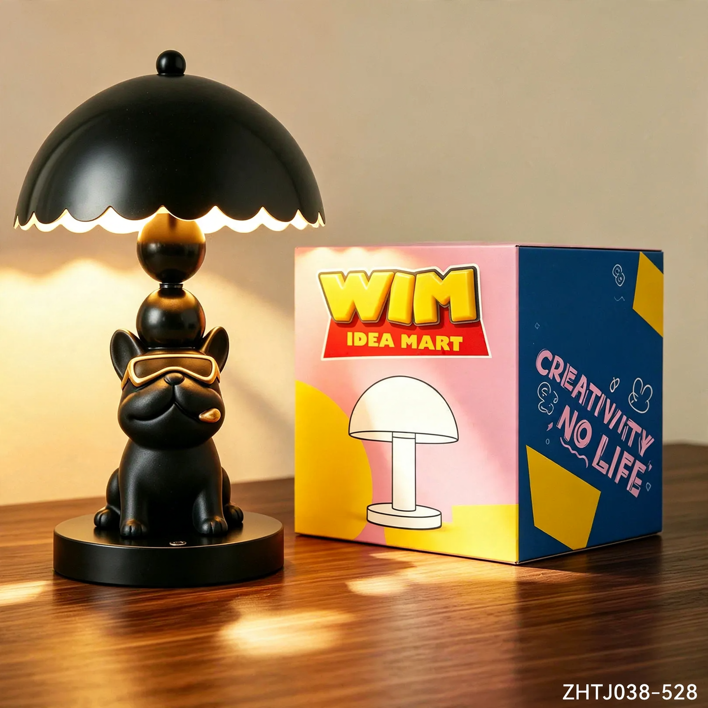 French Bulldog Table Lamp with Touch Control