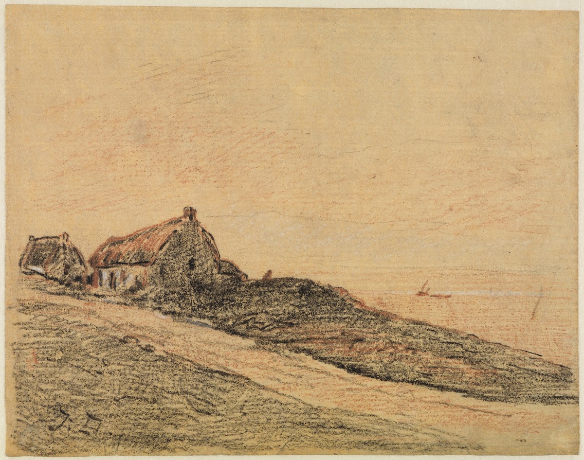 Küstenlandschaft bei Cayeux mit zwei Hütten