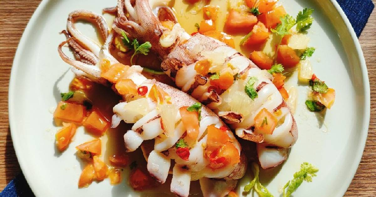 MỰC ỐNG HẤP & SỐT CHUA NGỌT