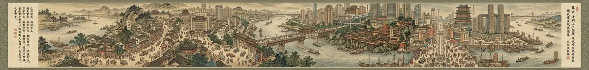 Ciudad moderna al estilo del Festival Qingming
