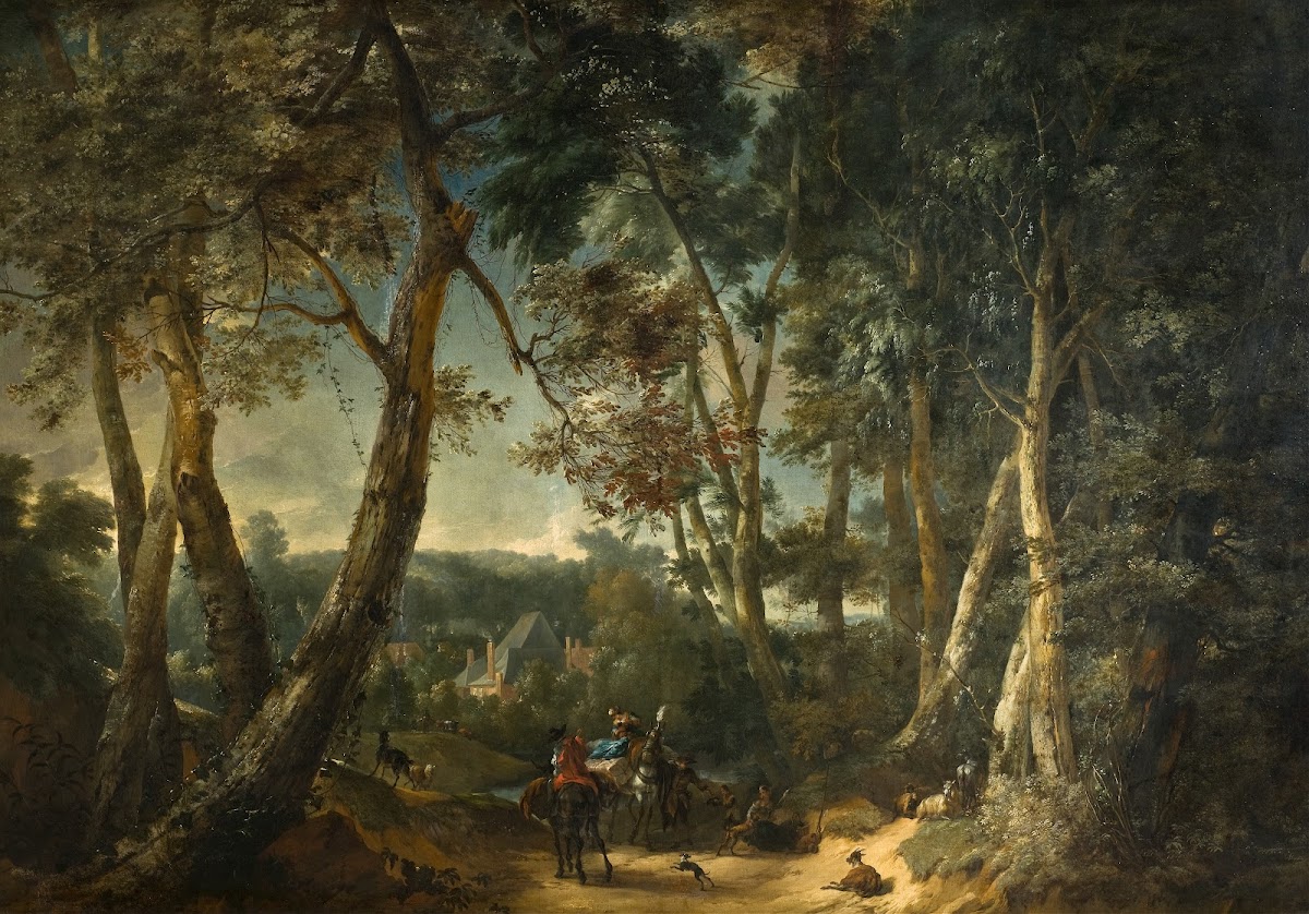 Landscape with High Trees near a Ravine