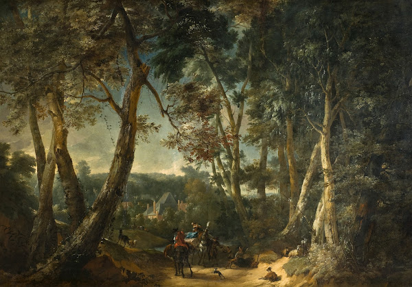 Landscape with High Trees near a Ravine