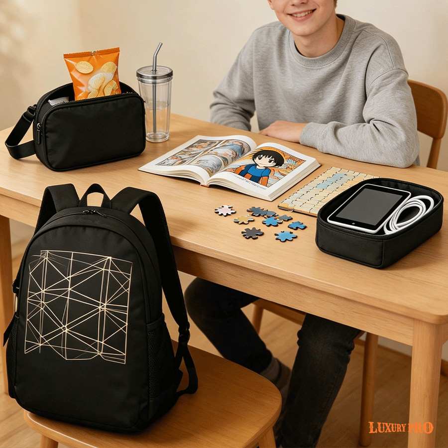Student backpack three piece set
