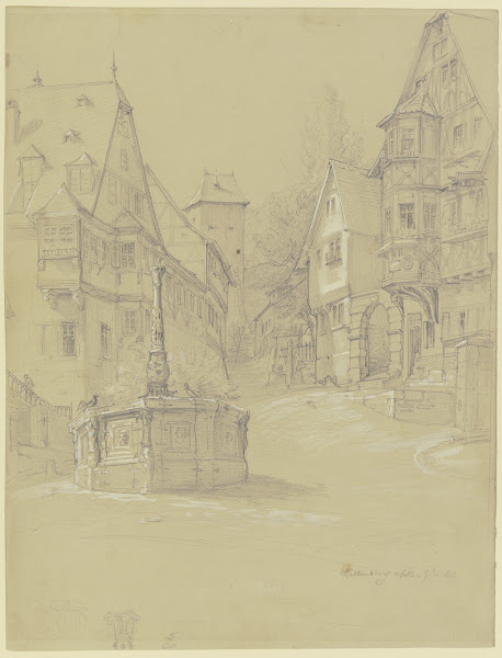 Marktplatz in Miltenberg am Main 1858