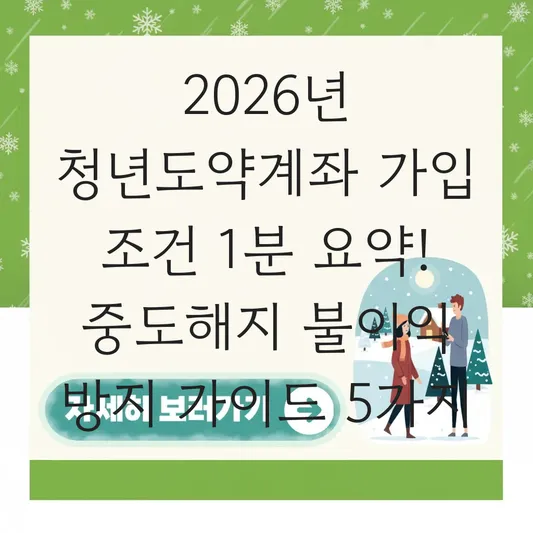 청년도약계좌 가입 조건 및 중도해지 시 불이익 방지 가이드 대표 이미지