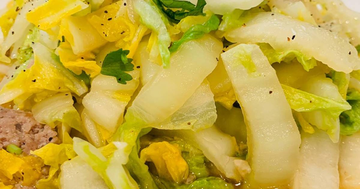 Cải thảo xào thịt băm