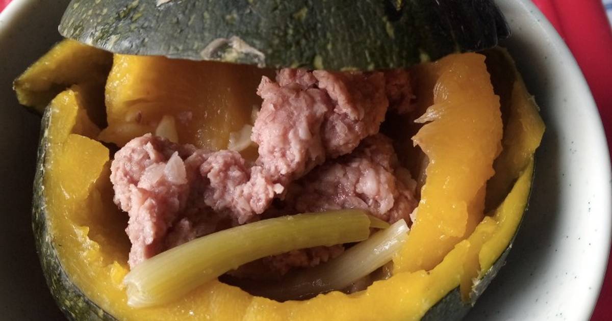 Bí ngô hấp thịt heo cho bé ăn dặm