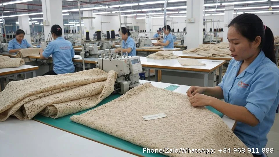 African Lace Fabric - Gold Garment Vietnam