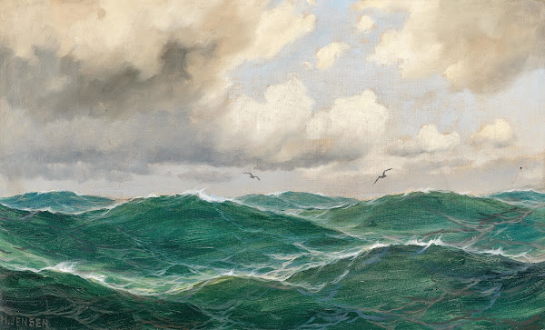 A seascape with seagulls